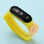 Toddler Sunflower Decor LED Watch Digital Smart Electronic Watch (With Packing Box) Yellow