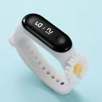 Toddler Sunflower Decor LED Watch Digital Smart Electronic Watch (With Packing Box) White