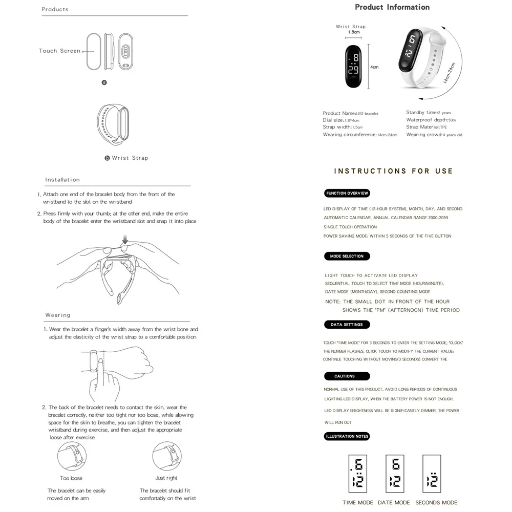 orologio da bambino con decoro girasole orologio digitale intelligente elettronico (con scatola di imballaggio) Bianco big image 1
