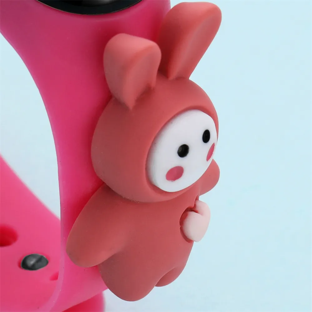 Reloj de pulsera inteligente digital led con pantalla táctil de dibujos animados para niños pequeños (con caja de embalaje) Rosa caliente big image 1