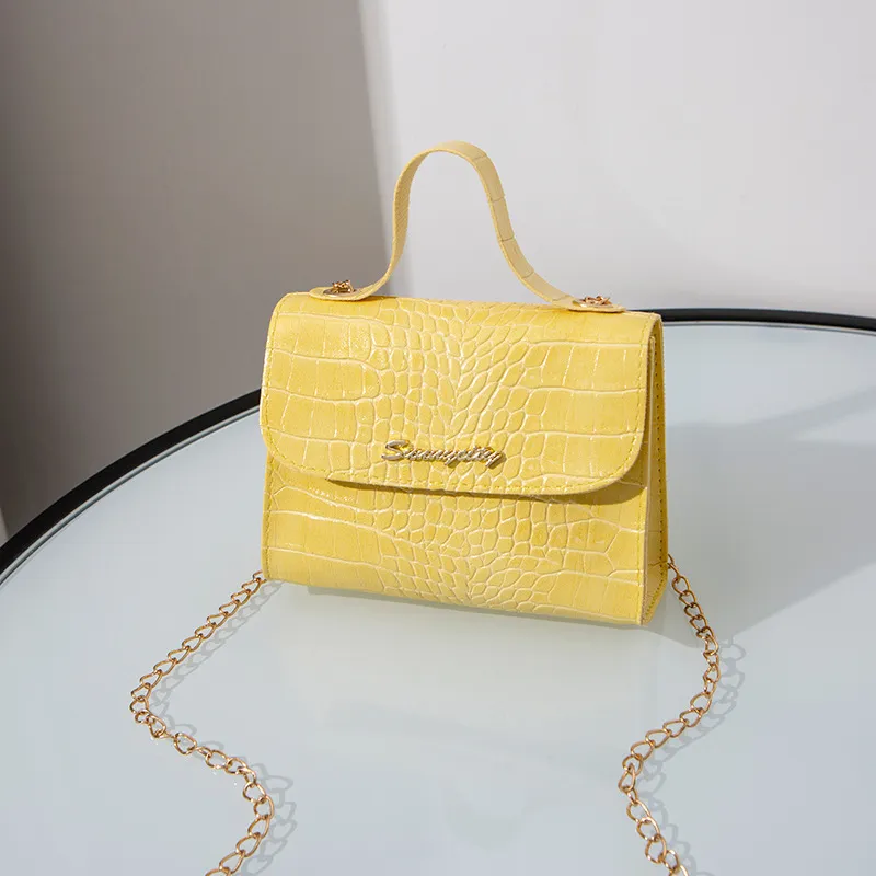 Toddler / Kid Croc Embossed Handle Satchel Handbag Crossbody Shoulder Bag Yellow