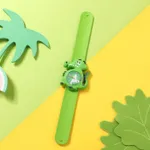 Kids 3D Cartoon Animal Dinosaur Watch Bracelet Slap Wristband Watch (With Packing Box) (With Electricity) Green