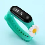 Toddler Sunflower Decor LED Watch Digital Smart Electronic Watch (With Packing Box) Mint Green