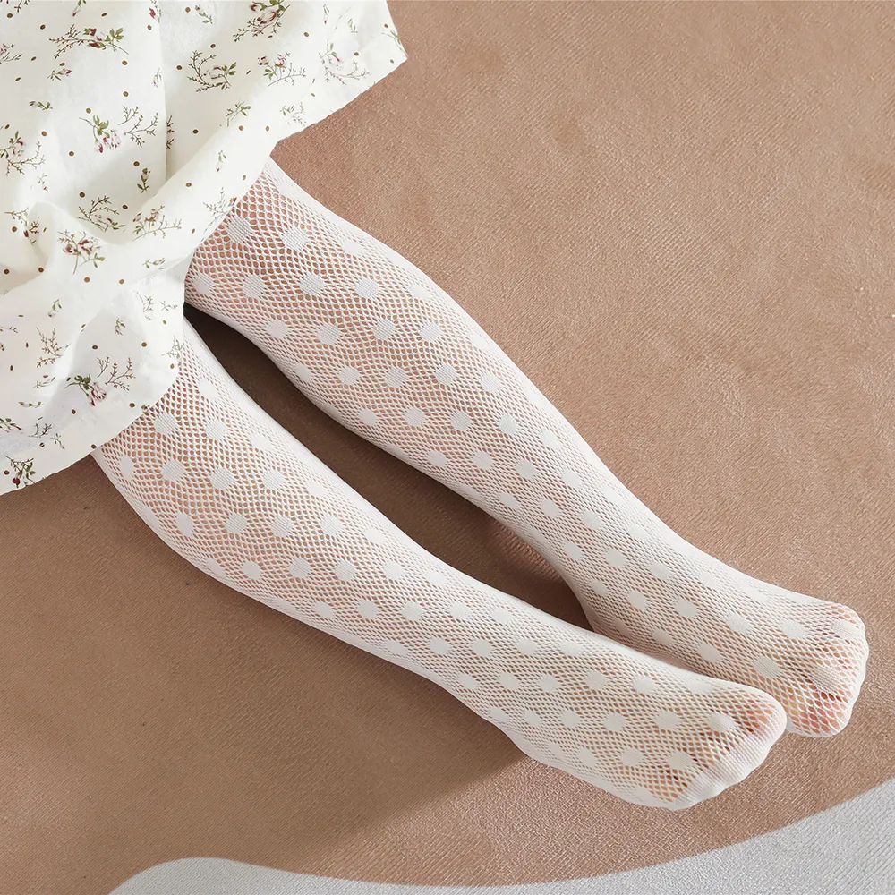 Toddler / Kid Polka Dots Pattern Mesh Thin Pantyhose  image 4