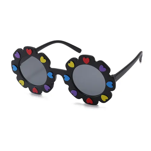 occhiali con montatura floreale per bambino / bambino cuore decoro (con custodia per occhiali)