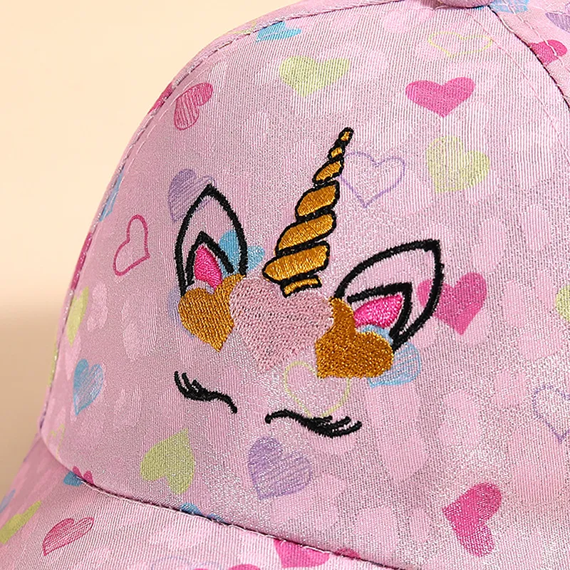 Toddler/Kid's Love Unicorn Pattern Cap Pink image 3