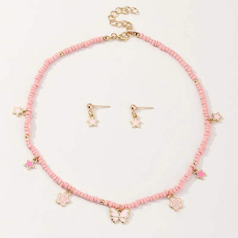 Toddler/Kid Girl Butterfly Necklace and 1 pair Earrings Set  big image 1