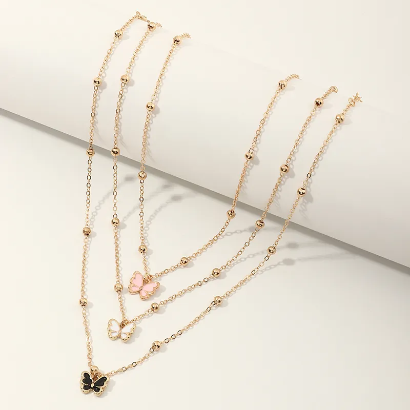 3-Pack Kid Butterfly Necklace Set