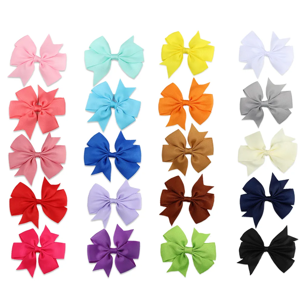 10-pack Bow Decor Solid Hair Clip Bianco big image 1