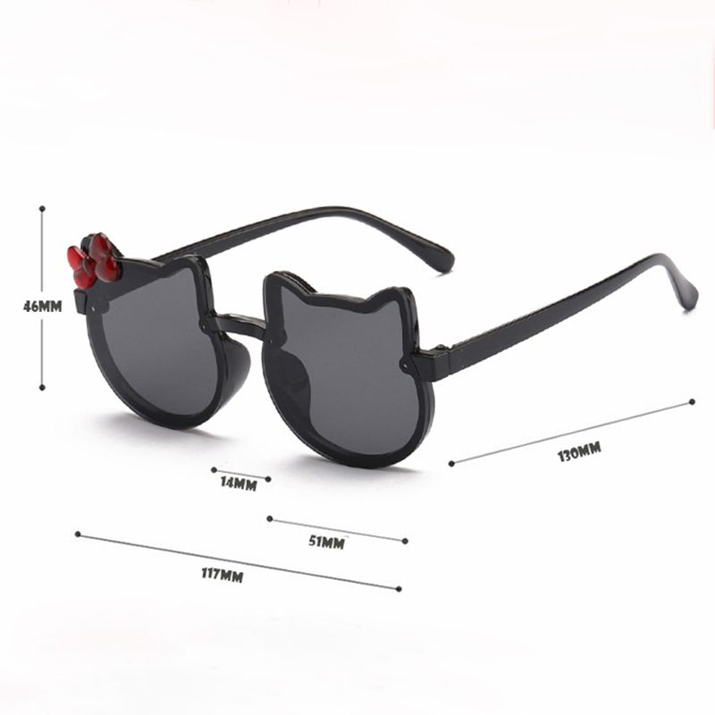 Enfant En Bas âge/enfant Chat Motif Arc Décor Mode Lunettes De Soleil De Protection Uv (avec Boîte)