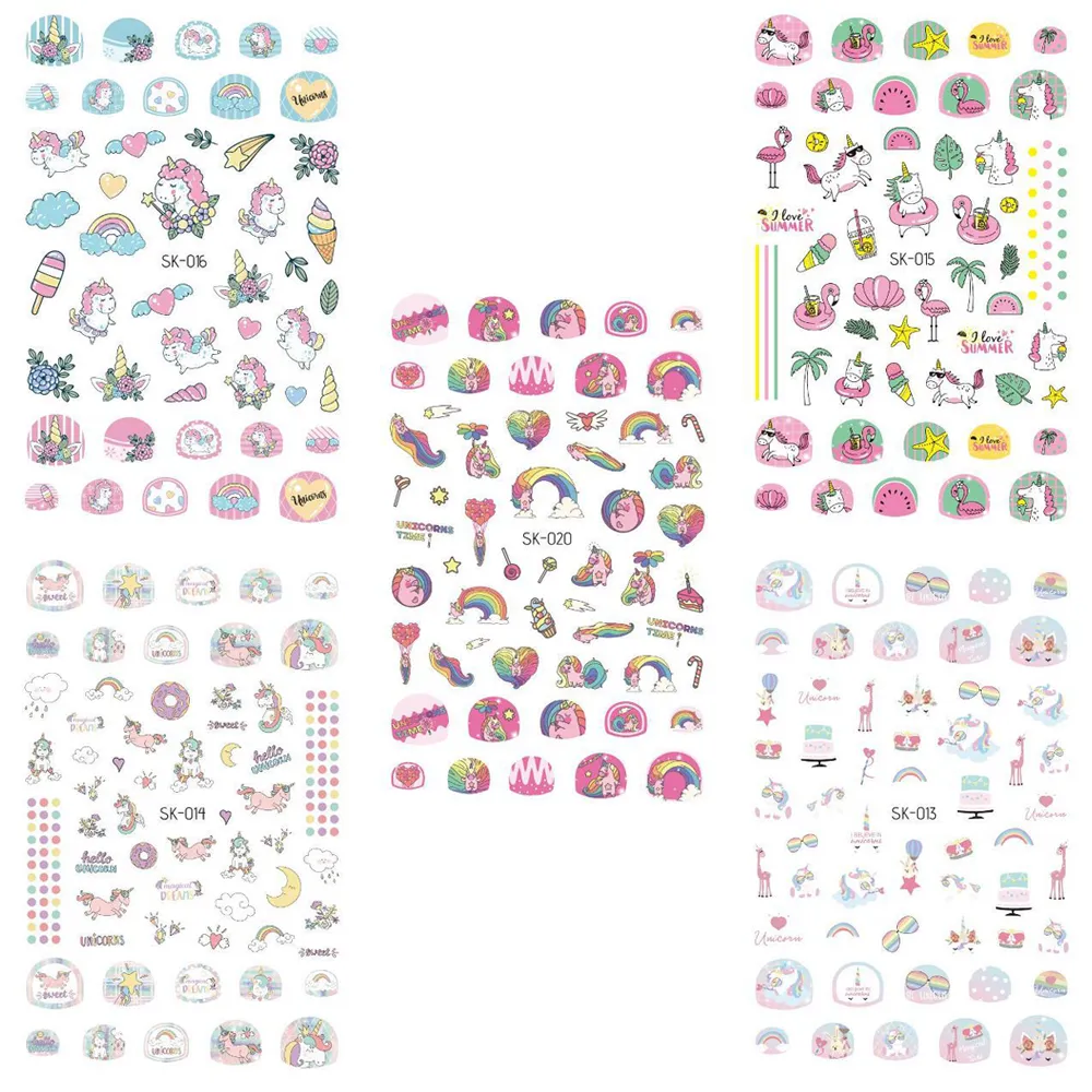 5-pack variedades de padrão autoadesivo DIY adesivos de unhas para meninas  big image 1