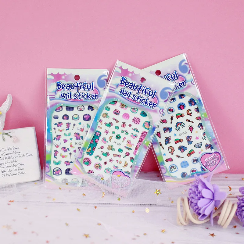 5-pack variedades de padrão autoadesivo DIY adesivos de unhas para meninas  image 4