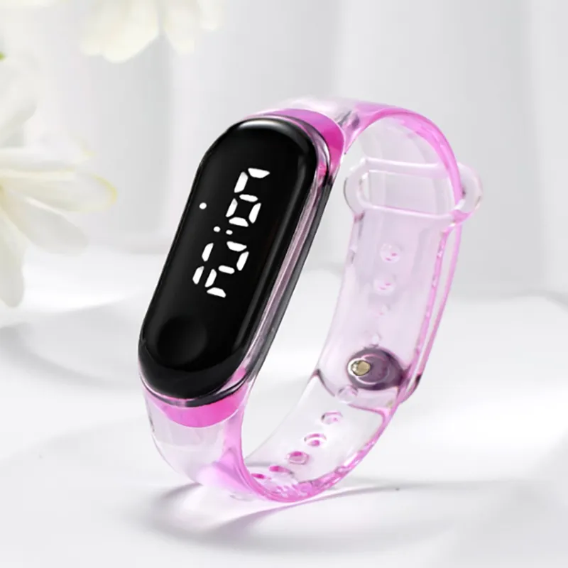 Toddler/Kid LED Crystal Transparent Bracelet Watch big image 2