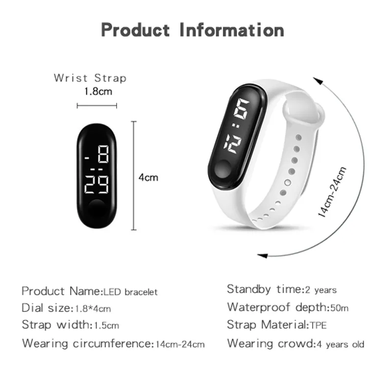 Toddler/Kid LED Crystal Transparent Bracelet Watch big image 5