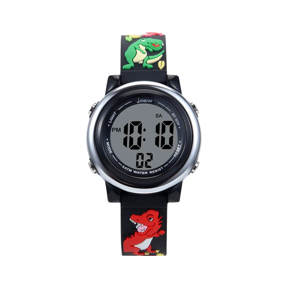 Toddler/Kid Waterproof Cute Dinosaur Graphic 7 Colors Light Watch  big image 1