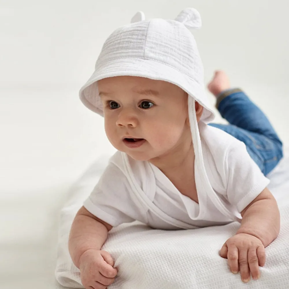 100% Cotton Baby Cute Rabbit Ears Fisherman Hat big image 3
