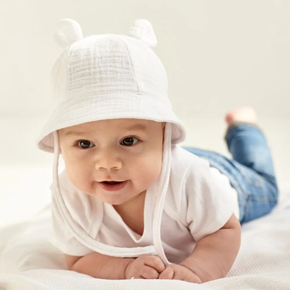 100% Cotton Baby Cute Rabbit Ears Fisherman Hat   big image 1