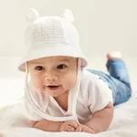 100% Cotton Baby Cute Rabbit Ears Fisherman Hat  White