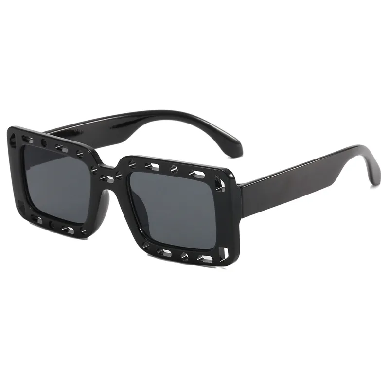 Toddler/Kid Geometric Frame Fashion Hollow Glasses (With Glasses Case) Black