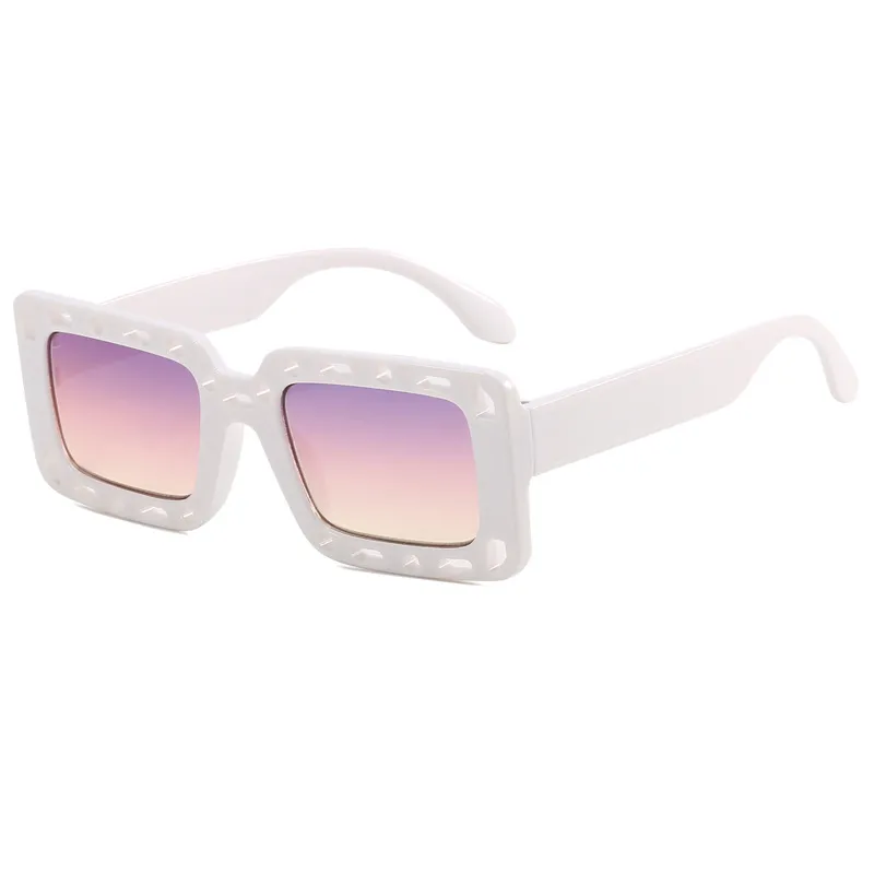 Toddler/Kid Geometric Frame Fashion Hollow Glasses (With Glasses Case) White big image 1