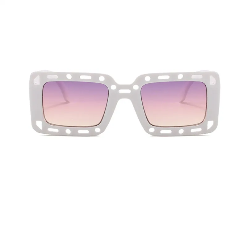 Toddler/Kid Geometric Frame Fashion Hollow Glasses (With Glasses Case) White image 2