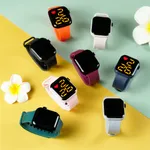 Toddler / Kid LED Watch Digital Smart Square Electronic Watch (With packing box) Black image 4