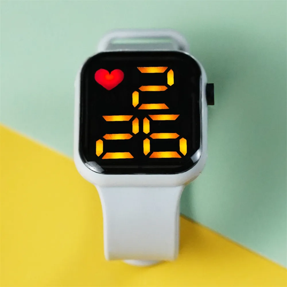 Toddler / Kid LED Watch Digital Smart Square Electronic Watch (With packing box) Grey