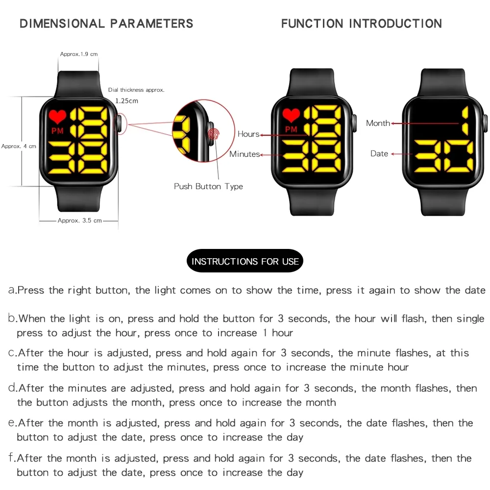 Toddler / Kid LED Watch Digital Smart Square Electronic Watch (With packing box) big image 7