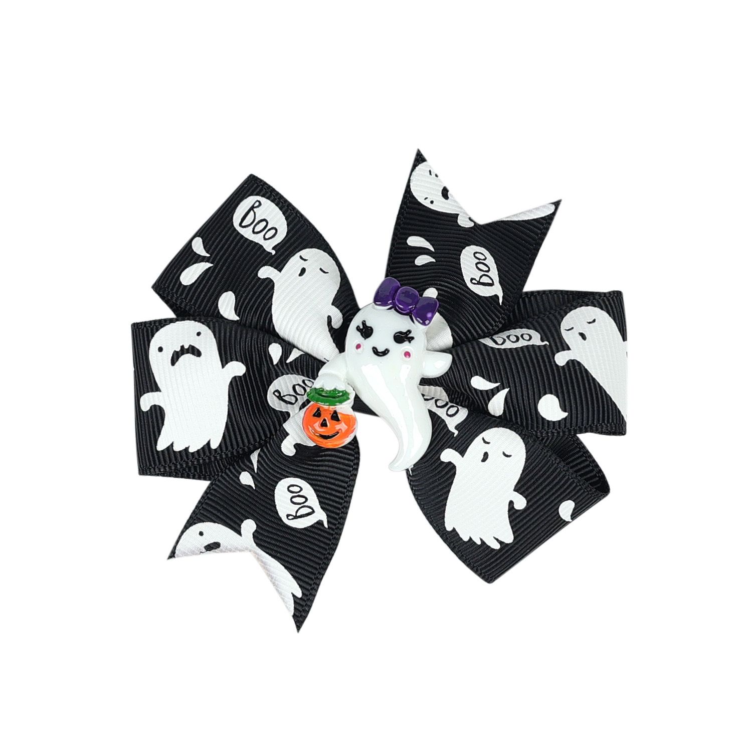 

2-pack Halloween childlike bow hair clip(Pumpkin head/witch hat/sloven bow/duckbill clip)
