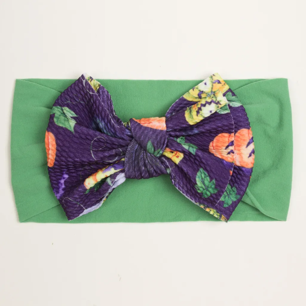 Baby Childlike Halloween Printed Bow Hair Belt  image 1