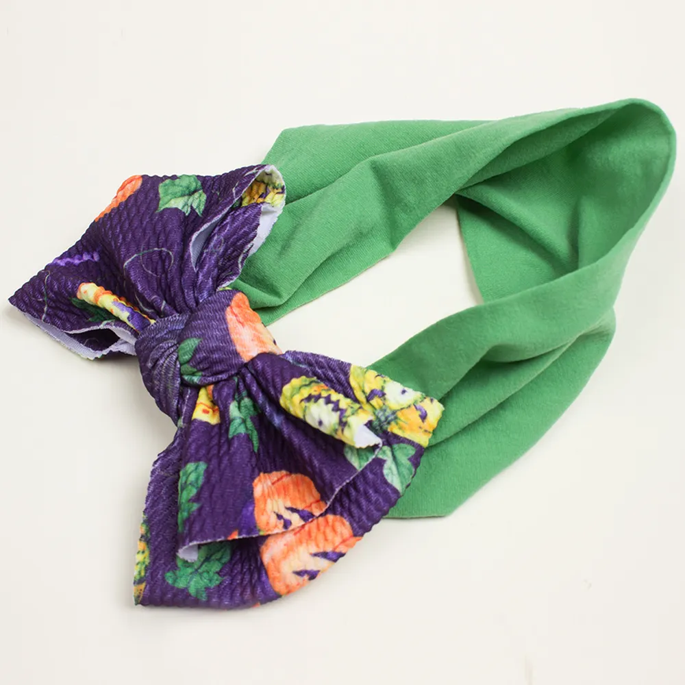 Baby Childlike Halloween Printed Bow Hair Belt big image 2
