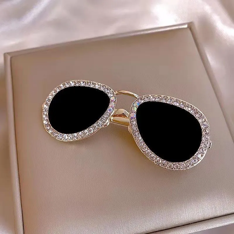 All-match fashion diamond-encrusted hairpin in the shape of sunglasses for  Girl Only د.ب.‏ 1.20 بات بات Mobile