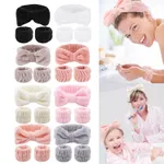 bow-embellished headband and wristlet set,flannel material, Soft and Comfortable,for Mommy and Me  image 2