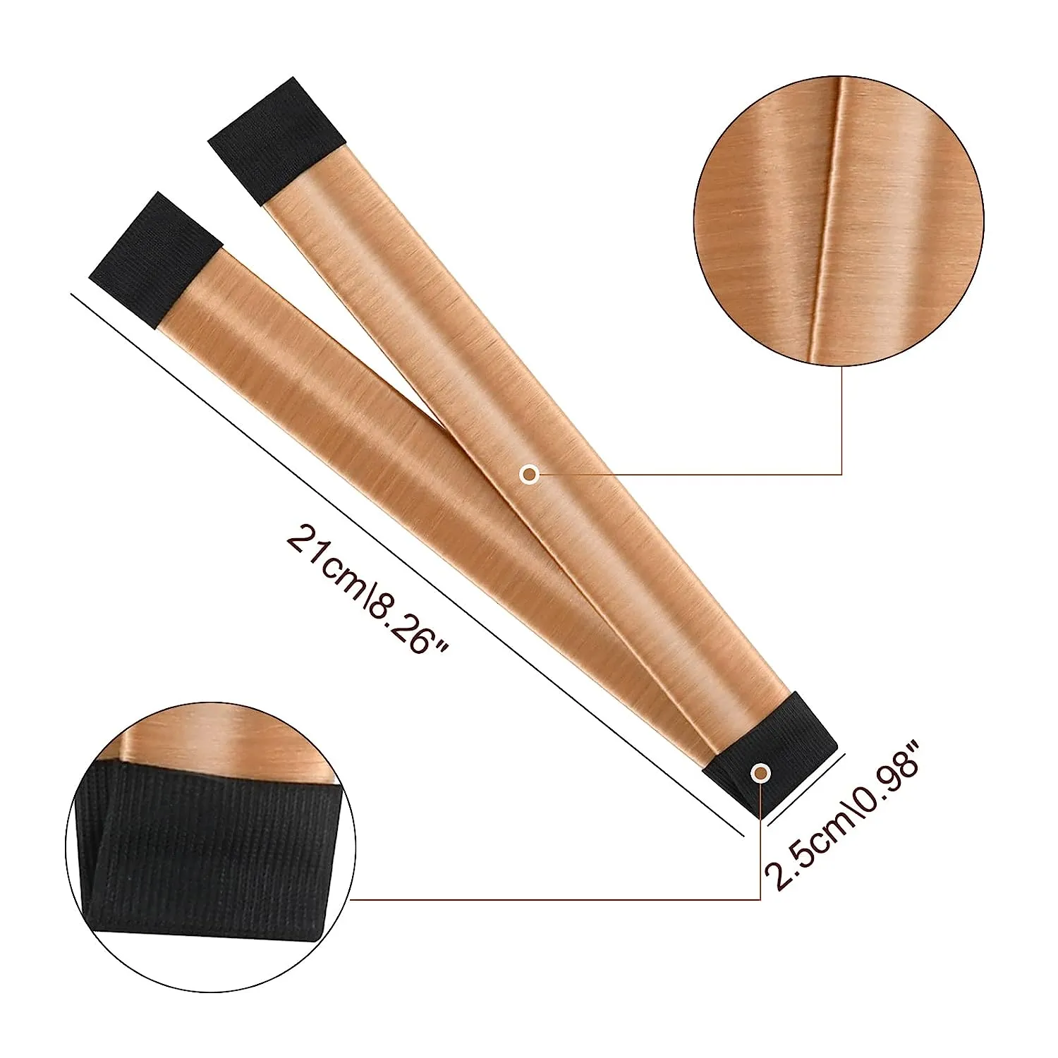 3-pack Kids meatball head hair artifact for Girl Gold image 2
