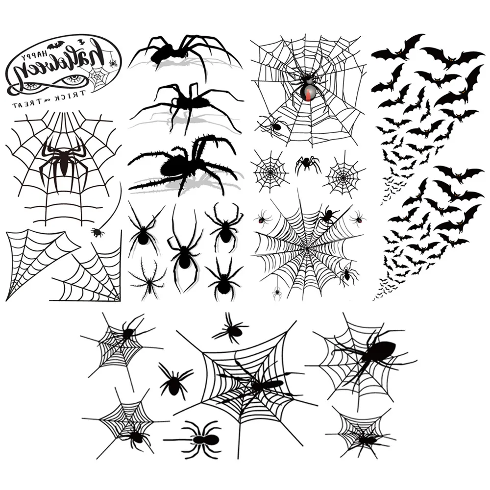5-pack Adults/children Likes Halloween Scary Tattoo Stickers