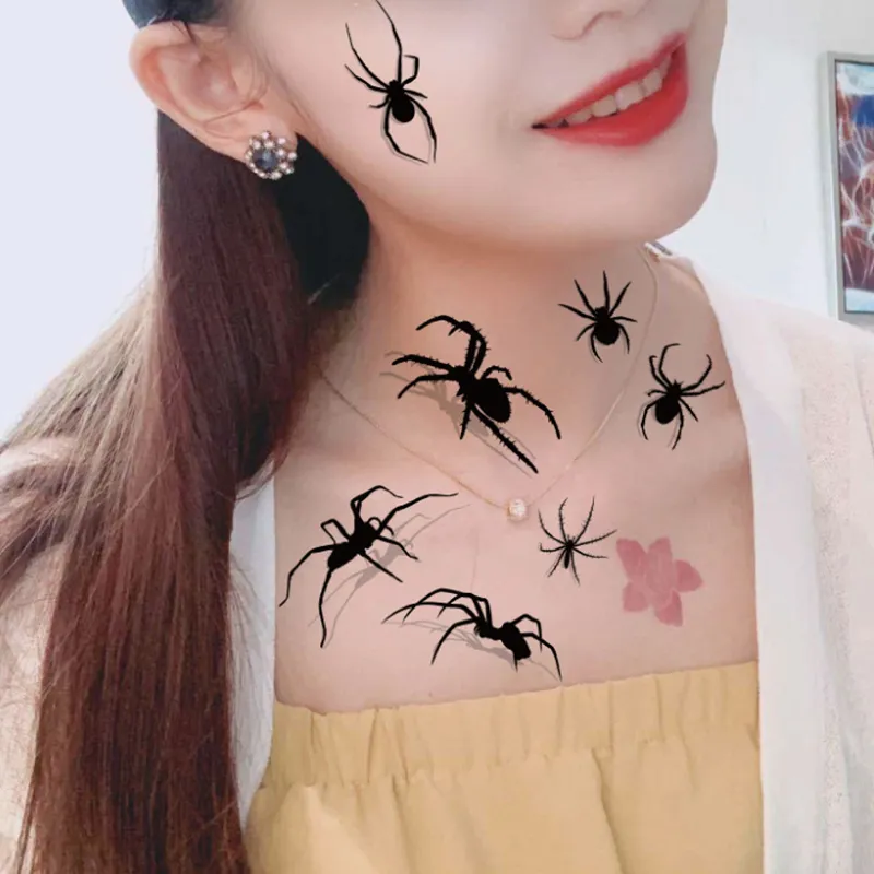 5-pack adults/children likes Halloween scary tattoo stickers White big image 1