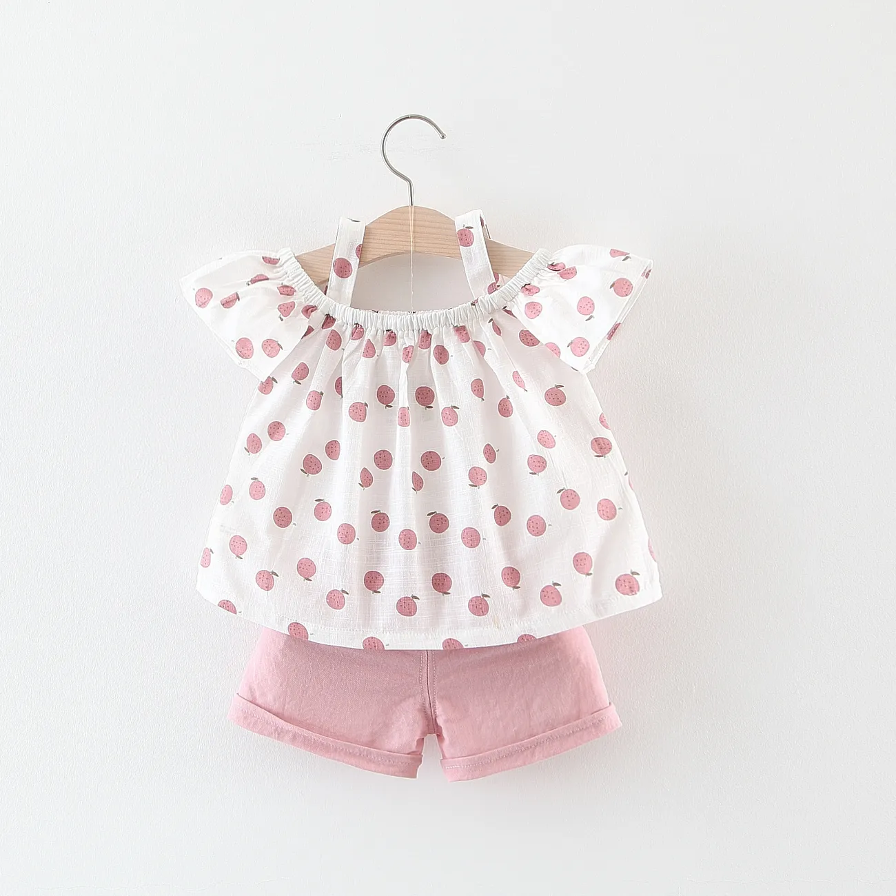 2 Stück Kleinkinder Mädchen Hypertaktil Süß Hemd-Sets rosa big image 1