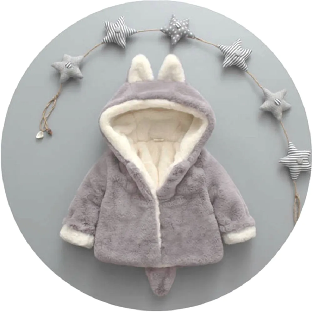 Kleinkinder Unisex Mit Kapuze Süß Mäntel/Jacken grau
