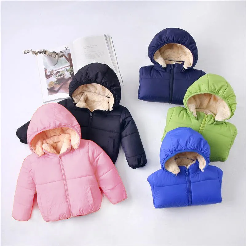 Baby / Toddler Causal Fluff Solid Long-sleeve Hooded Coat Pink big image 1