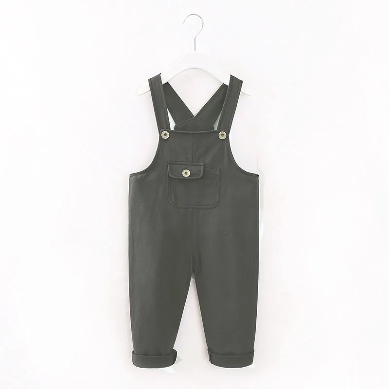 Baby / Toddler Stylish Solid Overalls Dark Grey