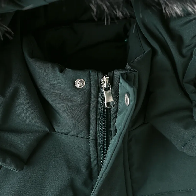 Toddler Boy/Girl Trendy Faux Fur Hooded Zipper Parka Coat Dark Green image 4