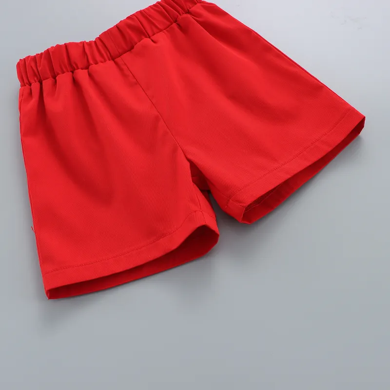 3pcs Toddler Boy Boho Straw Hat & Floral Print Shirt and Shorts Set Red big image 1