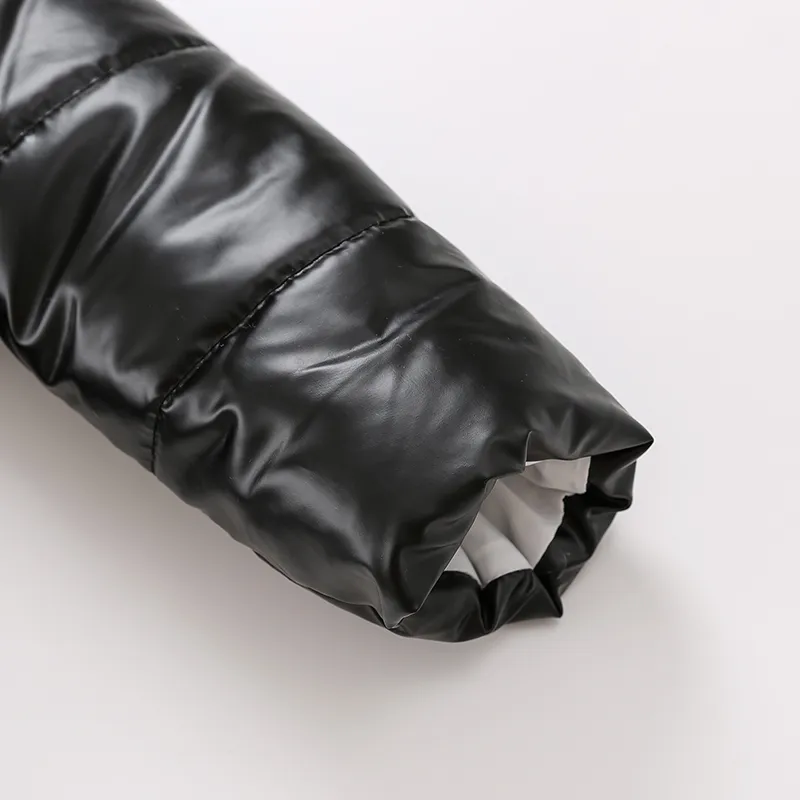 Abrigo con capucha impermeable a prueba de viento impermeable metálico de moda para niño pequeño/niña Negro big image 1