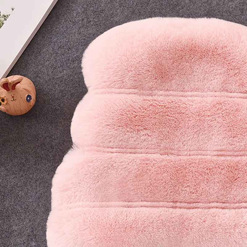 Toddler Girl Trendy Button Design Fuzzy Faux Fur Vest Coat Pink big image 1