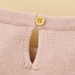 100% Cotton 3D Penguin Beak Knitted Long-sleeve Baby Jumpsuit Light Pink image 5