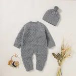 2pcs Solid Knitted Long-sleeve Baby Set  image 2