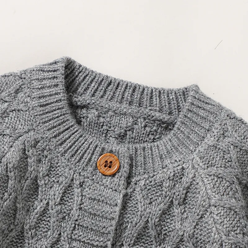 2pcs Solid Knitted Long-sleeve Baby Set  image 5