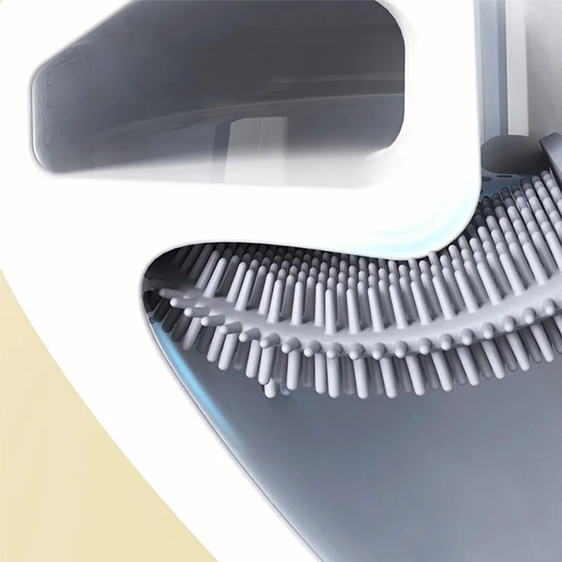 Toilet Bowl Cleaning Brush and Holder Set for Bathroom Storage and Organization Deep Cleaning Brush with TPR Bristles Wall Mounted big image 5