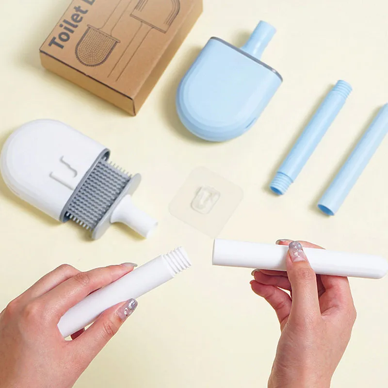 Toilet Bowl Cleaning Brush and Holder Set for Bathroom Storage and Organization Deep Cleaning Brush with TPR Bristles Wall Mounted big image 7