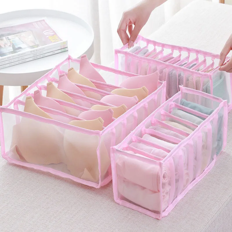 

1-pack / 3-pack Wardrobe Storage Box Basket Sock Storage Box Underwear Organizer Bra Container Organizer 6 / 7 / 11-Grid